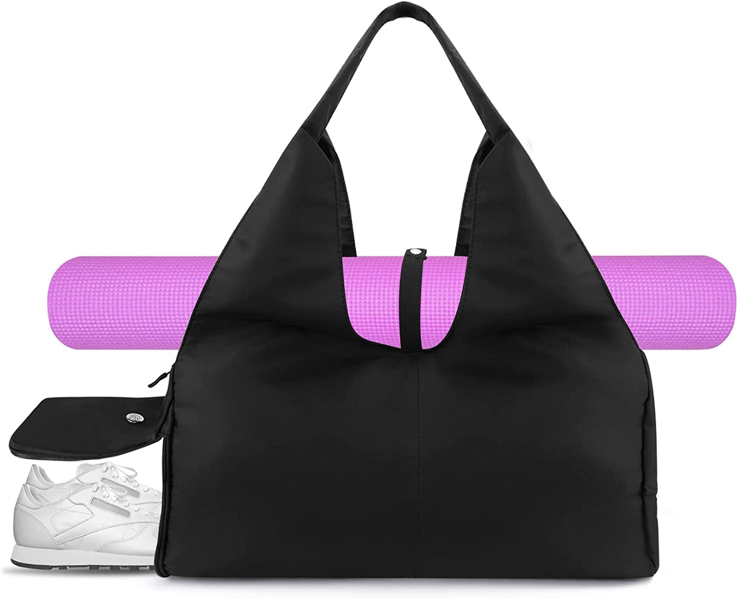 Welltop Women Gym Bag Yoga Gym Bag with Shoe Compartment and Yoga Mat Holder, Dry Wet Separated Gym Bag, Large Capacity Gym Duffle Bag Sport Duffle Bag Fitness Bags for Women