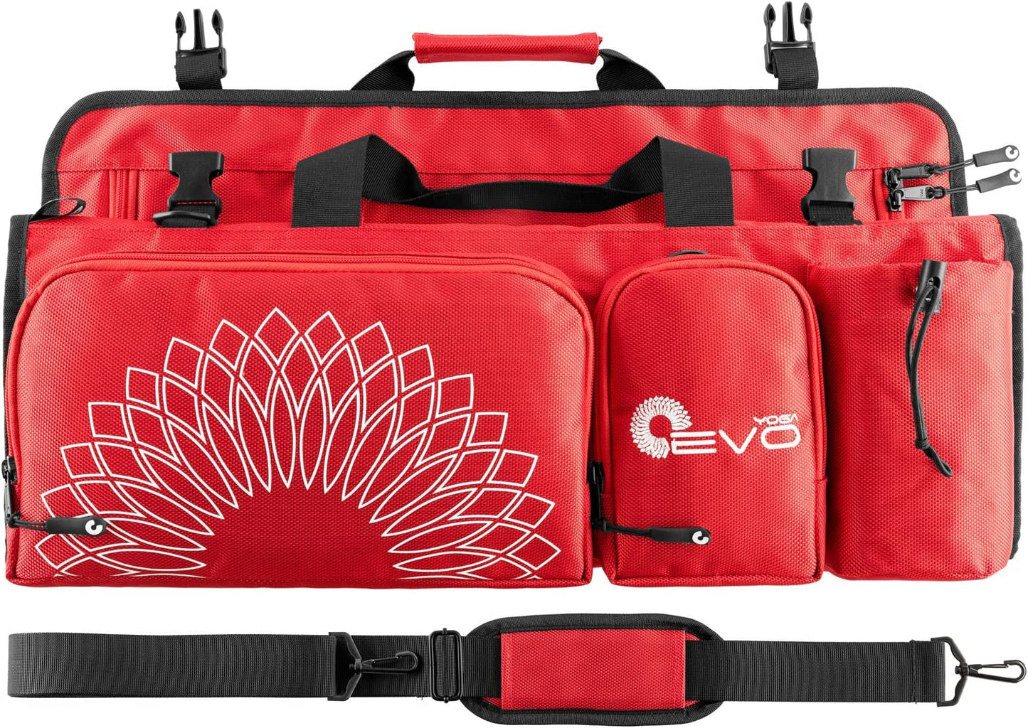 Yoga Mat Bag with Separate Shoe Compartment, Padded Pockets and Metallic Accessories (Grey 2)