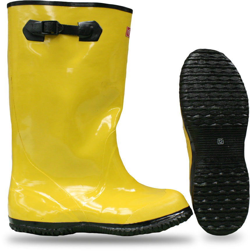 Boss 2KP448110 Over-The-Shoe Slush Rubber Knee Boots, 17", Size-10, Yellow