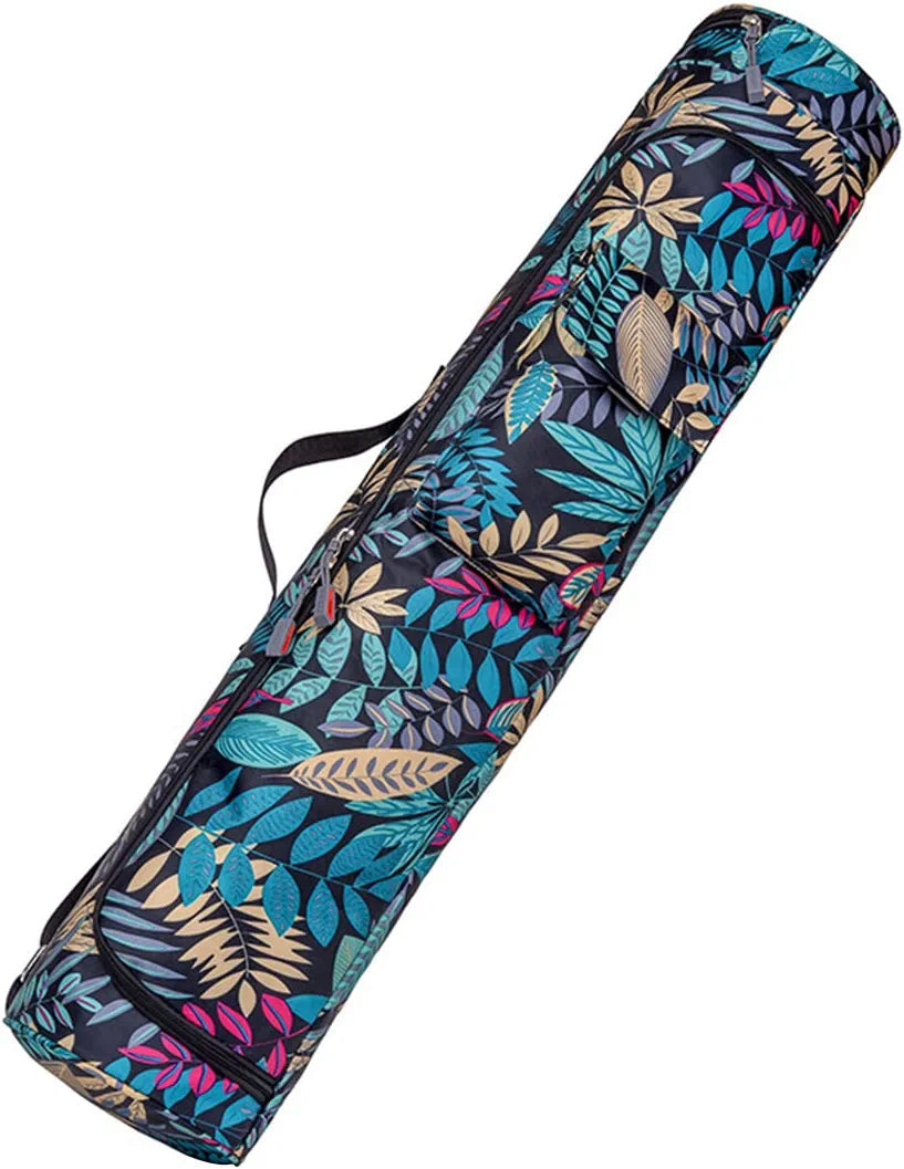 WEIPING LF Yoga Mat Bag, Exercise Yoga Mat Carrier Bag with 2 Multi-Functional Storage Pockets and Adjustable Shoulder Strap Fits Most Size Mats
