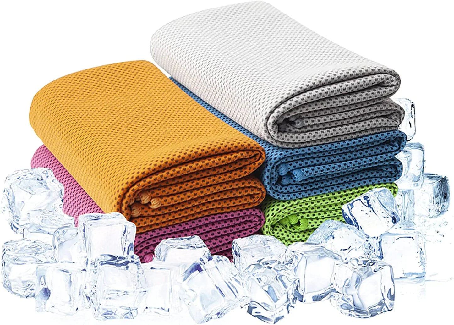 5Packs Cooling Towels (40"X 12"), Ice Towel, Yoga Towels, Workout Towel Stay Cool for Yoga, Cool Towel, Workout, Camping, Fitness, Running, Workout & More Activitie…