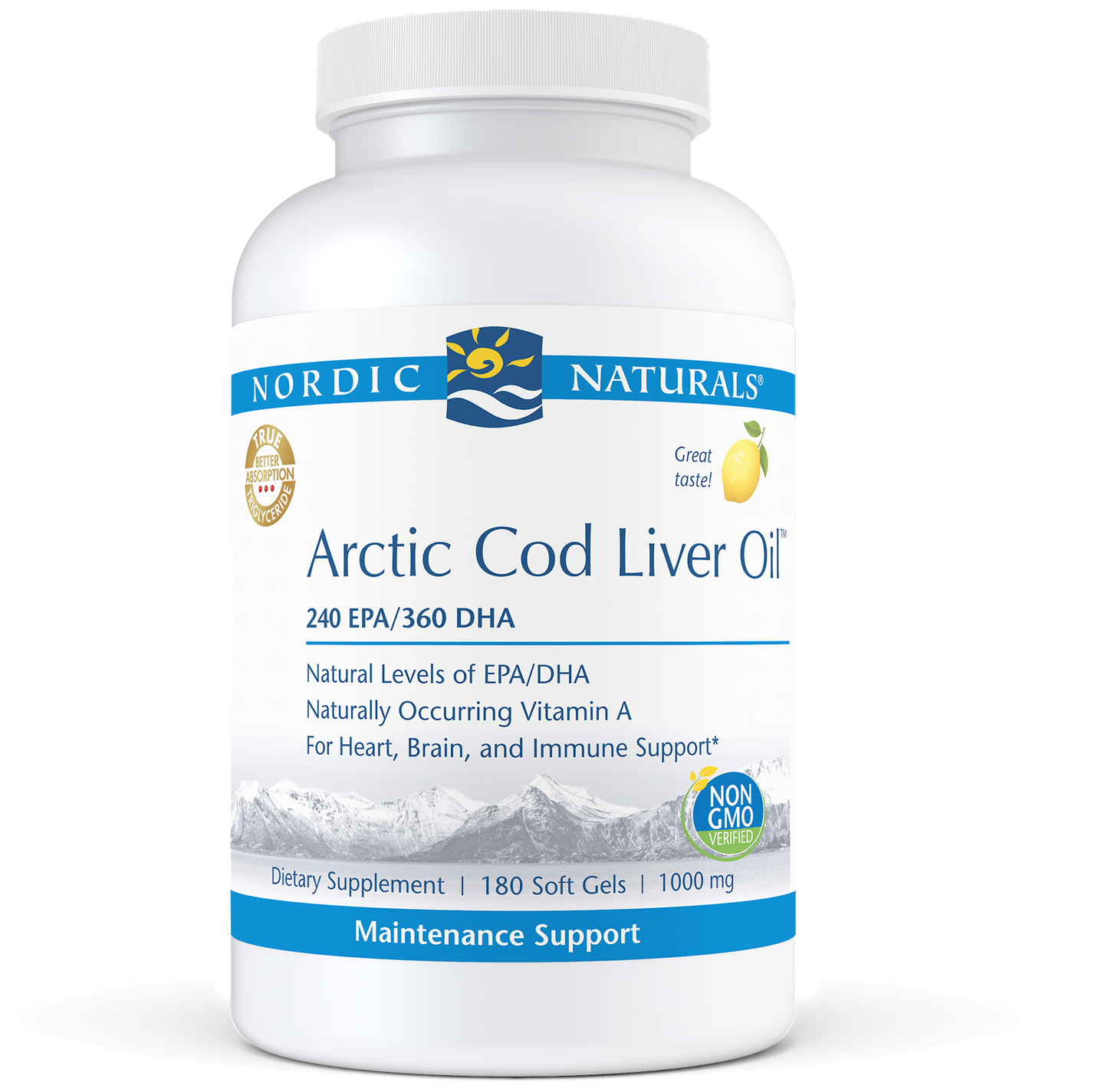 Arctic Cod Liver Oil Lemon 180