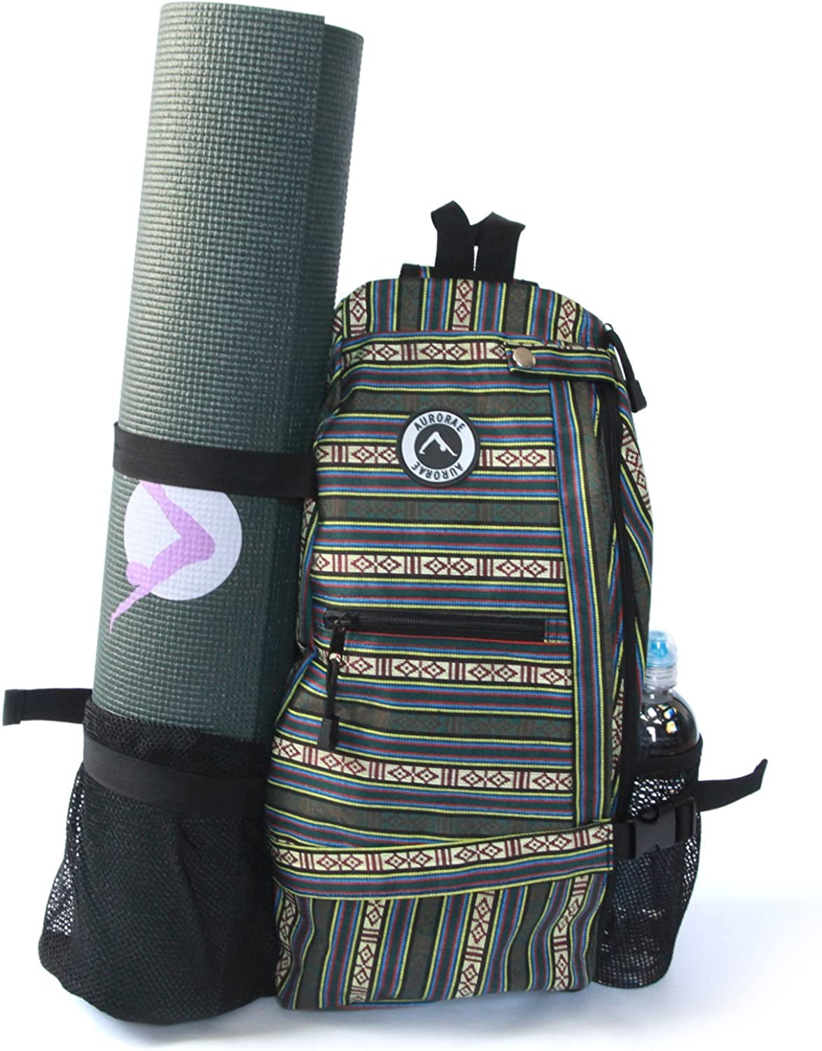 AURORAE Yoga Mat/Gym Cross-Body Travel Sling Back Pack. Mat Sold Separately.