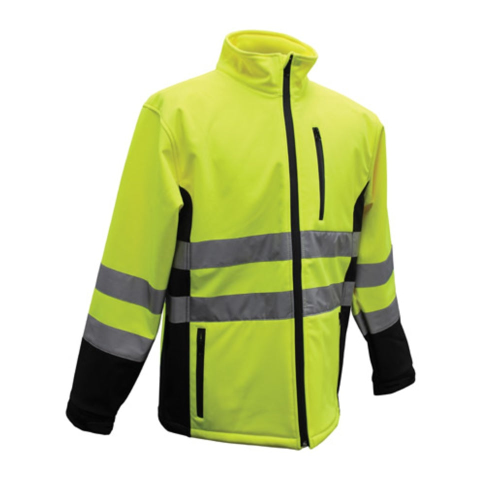 Boss 3SS70002X High Visibility Water Proof Softshell Rain Jacket, 2XL