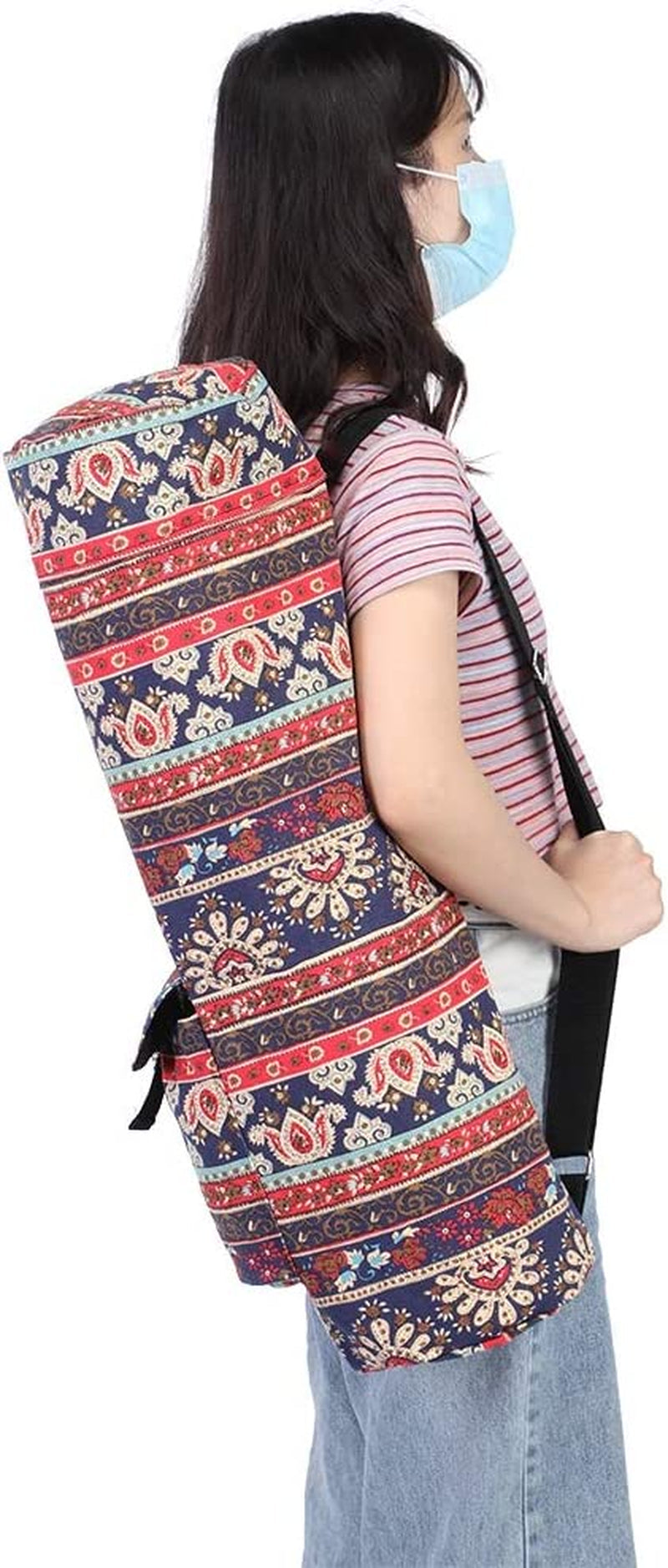 Demeras Yoga Mat Carrier, Yoga Mat Storage Bag Sturdy Canvas Washable Adjustable for Other Essential for Gym for Cell Phone