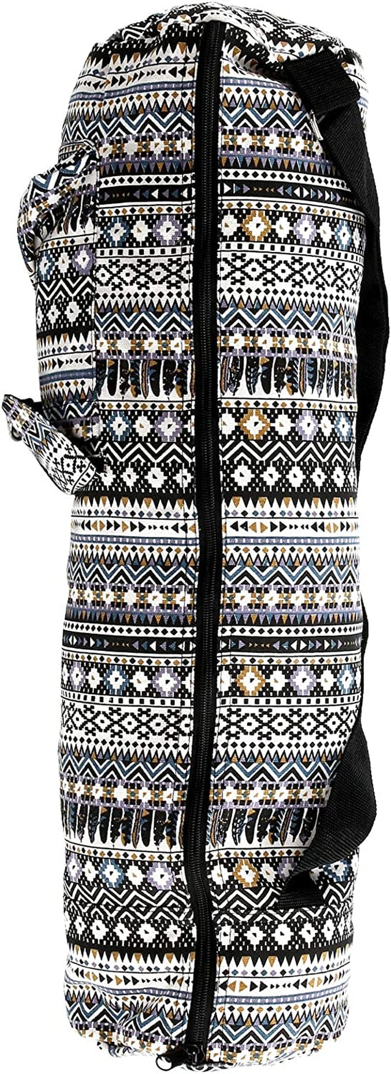 Ritoeasysports Yoga Shoulder Bag Canvas Wear-Resistant Printed Yoga Mat Storage Bag with Adjustable Shoulder Strap