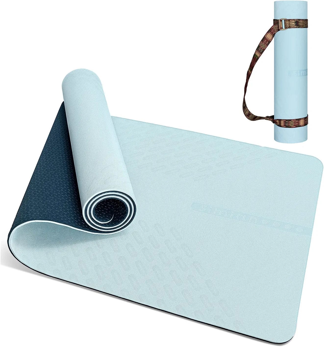 SIMIAN Yoga Mat Thick 10Mm Double Sided Non Slip Workout Mat, Professional TPE Yoga Mat for Men Women, Thick Workout Mat with Carrying Strap, Fitness Mats for Exercise, Yoga, Fitness, Pilates, Floor Workouts ( 72" X 24")