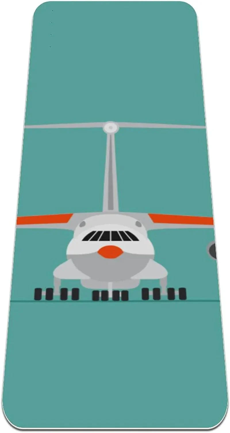 WXVOVXW Yoga Mat 72 X 24 Airliner in Top Side Front View Eco Friendly Non Slip Fitness Exercise Mat for Pilates and Floor Exercises