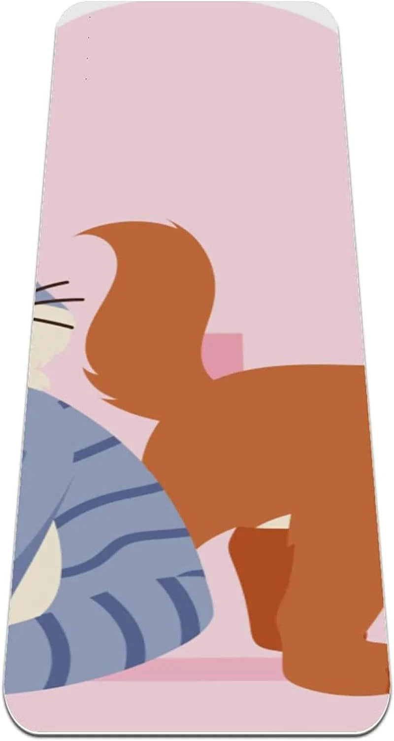 WXVOVXW Yoga Mat 72 X 24 Dog Cat Mouse Bird Eco Friendly Non Slip Fitness Exercise Mat for Pilates and Floor Exercises