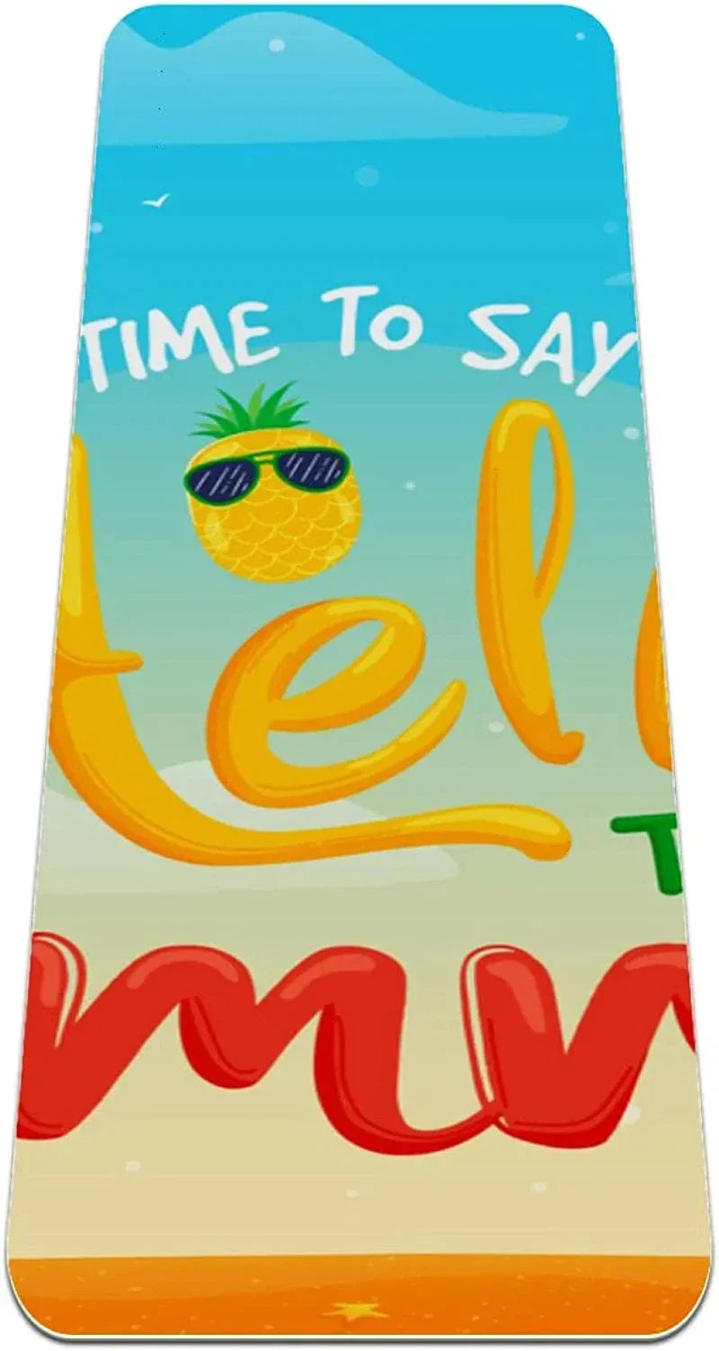 WXVOVXW Yoga Mat 72 X 24 Hand Drawn Summer Background Eco Friendly Non Slip Fitness Exercise Mat for Pilates and Floor Exercises