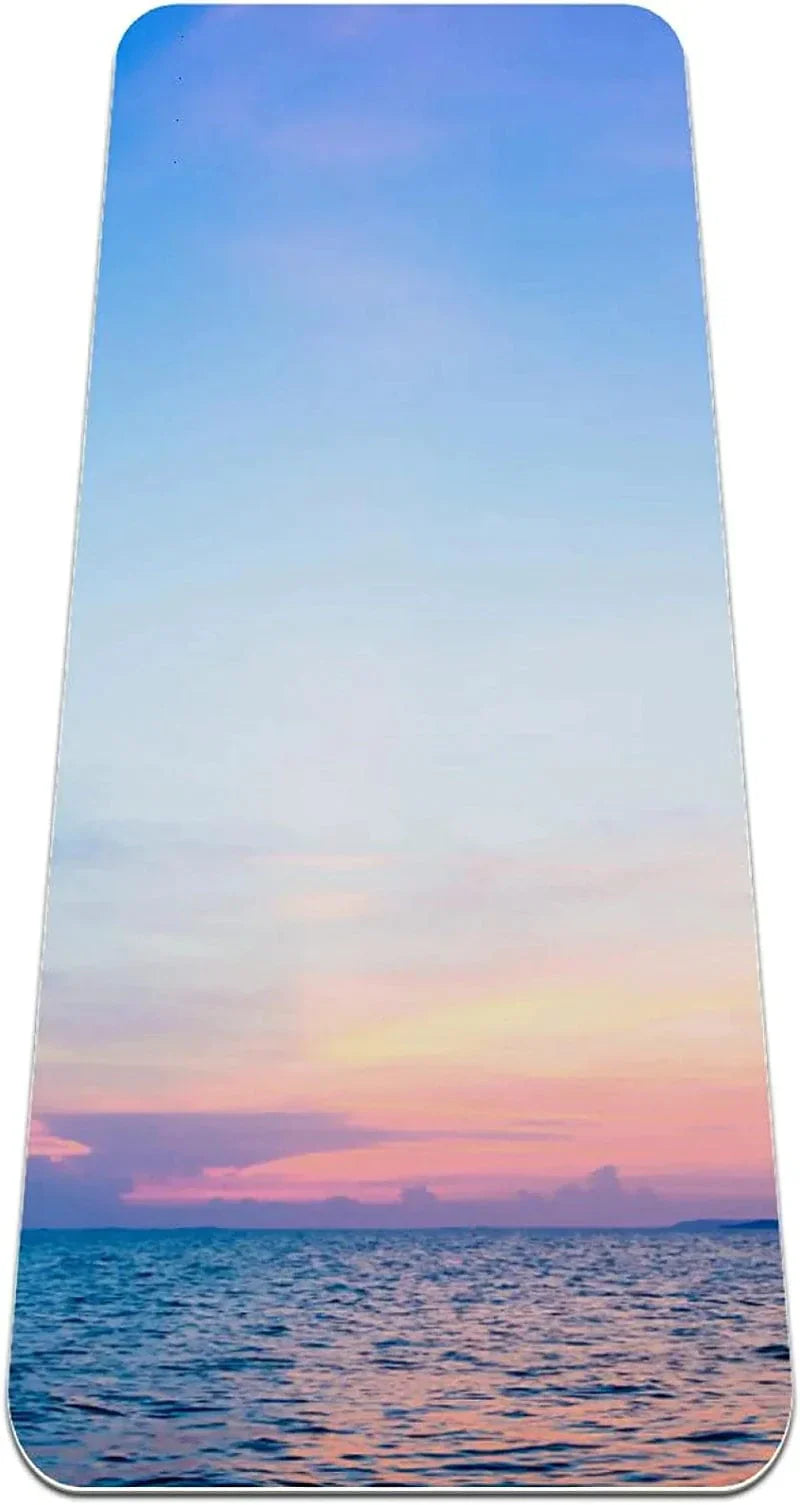 WXVOVXW Yoga Mat 72 X 24 Sea with Beautiful Horizon Eco Friendly Non Slip Fitness Exercise Mat for Pilates and Floor Exercises