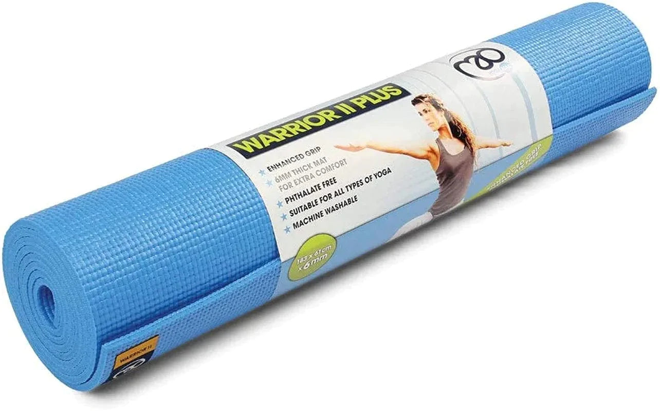 Yoga Mad Warrior Ii 6Mm plus Yoga Exercise Mat Light Blue Thick for Cushioning