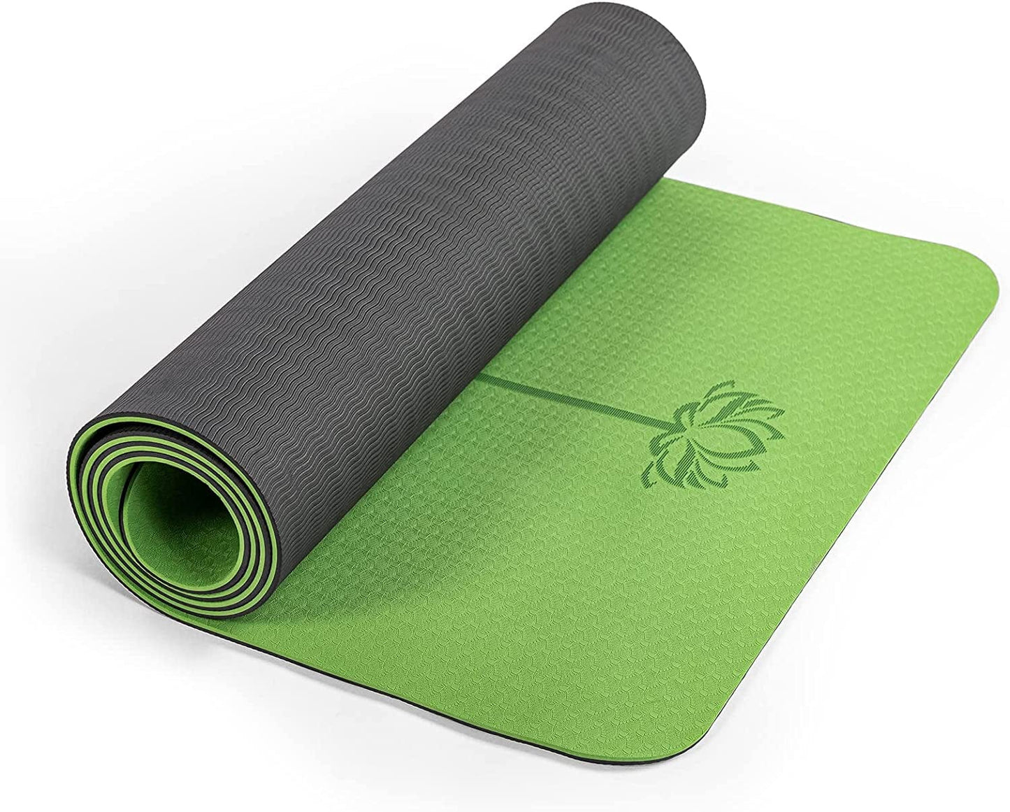 Yoga Mat Non Slip, Pilates Fitness Mats with Alignment Marks, Eco Friendly, Anti-Tear 1/4" Thick Yoga Mats for Women, Exercise Mats for Home Workout with Carrying Sling and Storage Bag