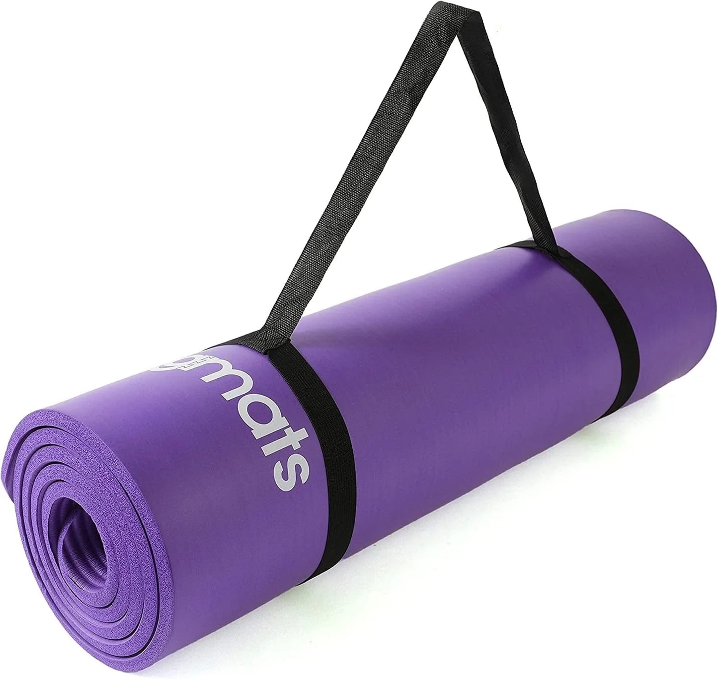 Yoga Mat Thick Exercise Mats - High Density anti Tear Non Slip Yoga Mats for Women and Men Gym Mat with Carry Strap Large Fitness Mat Workout Mats for Pilates Gymnastics an Exercise Mat for Home Gym