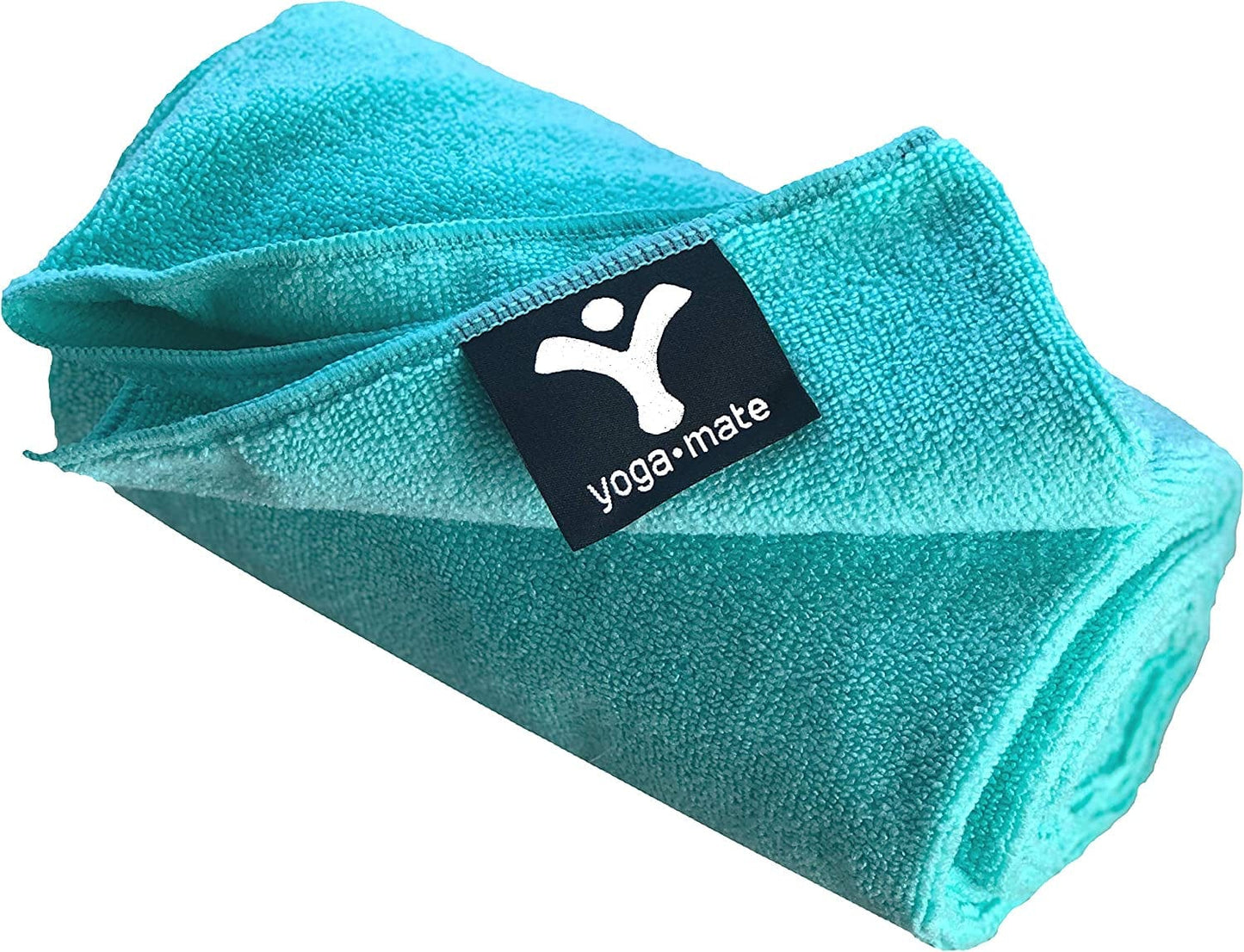 Yoga Mate Soft, Sweat Absorbent, Non-Slip Bikram Yoga Mat Size Towel, Blue & Pink Tie Dye | Blue Trim