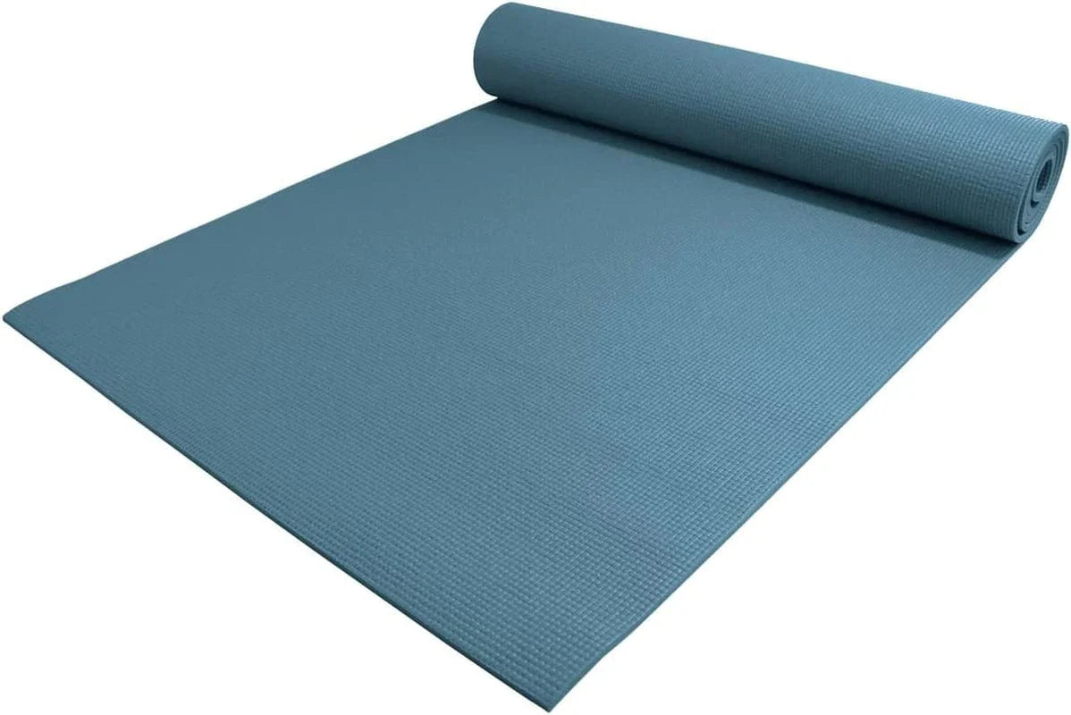 Yogaaccessories 1/4" Thick High-Density Deluxe Non-Slip Exercise Pilates & Yoga Mat, Slate Blue