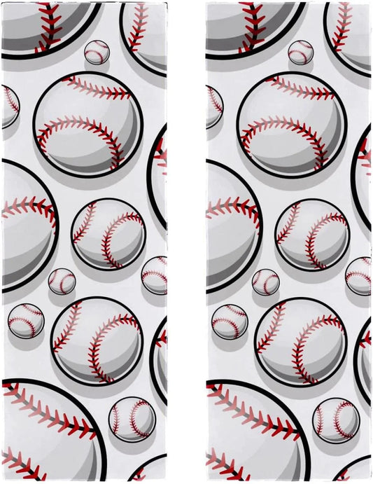 11.5" X 32" Sport Cooling Towels for Neck and Face Soft Breathable Microfiber Sweat Rags Workout Towels Stay Cold 2 Pieces White Baseball