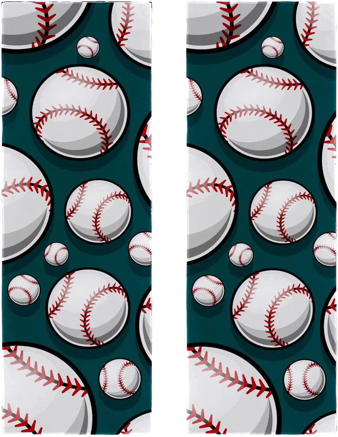 11.5" X 32" Sport Cooling Towels for Neck and Face Soft Breathable Microfiber Sweat Rags Workout Towels Stay Cold 2 Pieces White Baseball