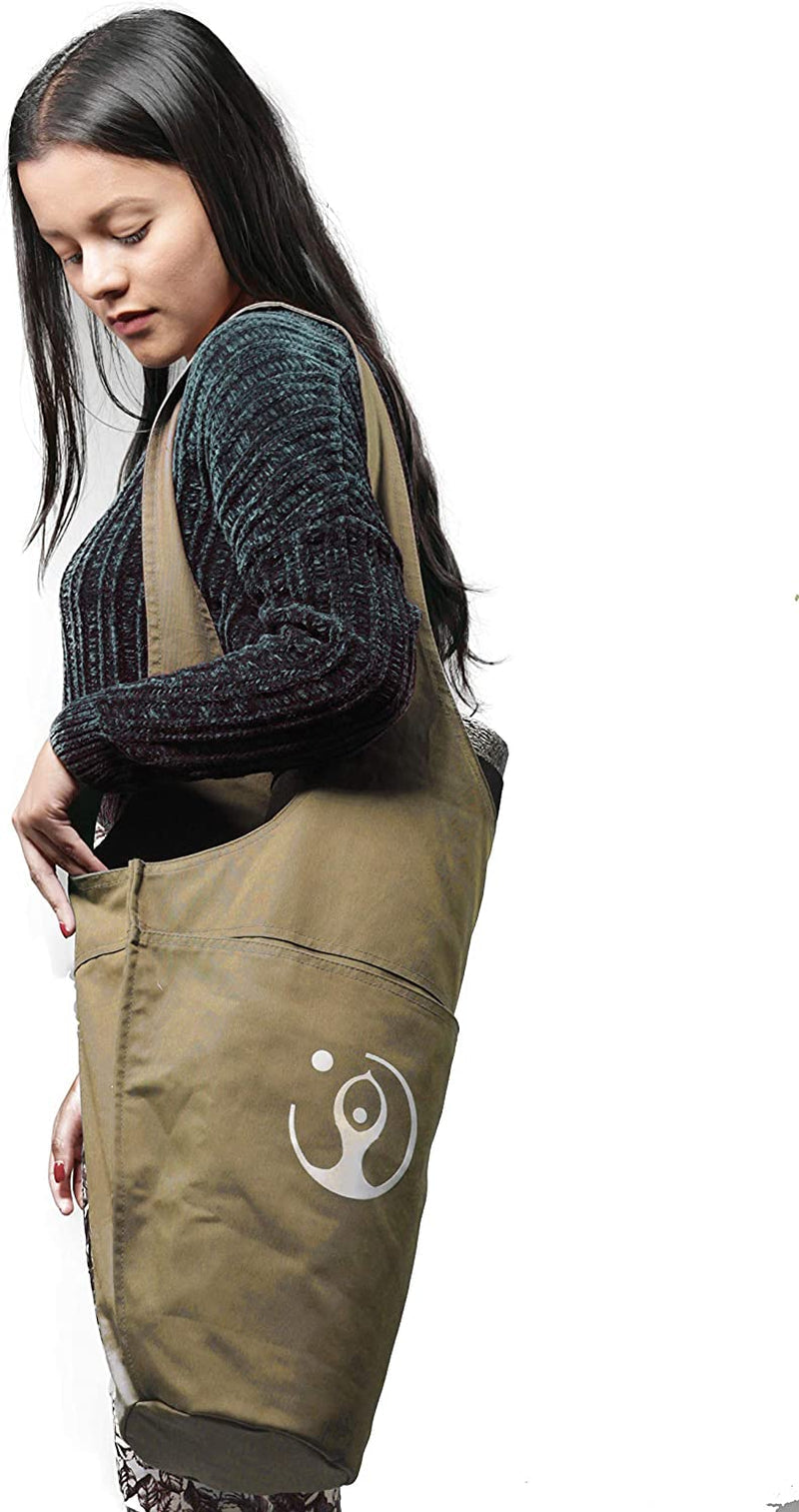 Dejavu Factory Large Yoga Mat Bag/Yoga Mat Bag Tote Sling Carrier with Zipper Pocket/Yoga Mat Bag with Long Strap/Fits All Most Sizes Mats/Yoga Mat Bag Carrier/Yoga Mat Bag Sling
