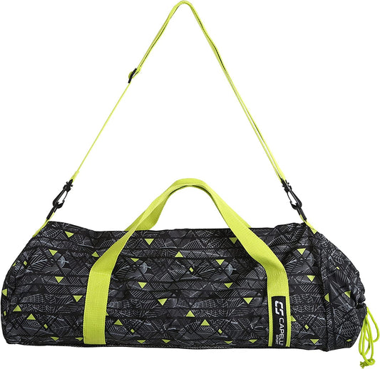 Capelli Sport Yoga Mat Bag Carrier, Gym Bag Yoga Mat Holder with Adjustable Strap and Carry Handle, Black/Lime