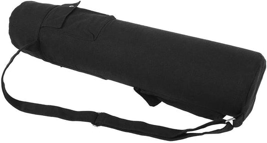 Alomejor Yoga Mat Bag with Adjustable Strap Canvas Multifunctional Storage Bag Black for Yoga