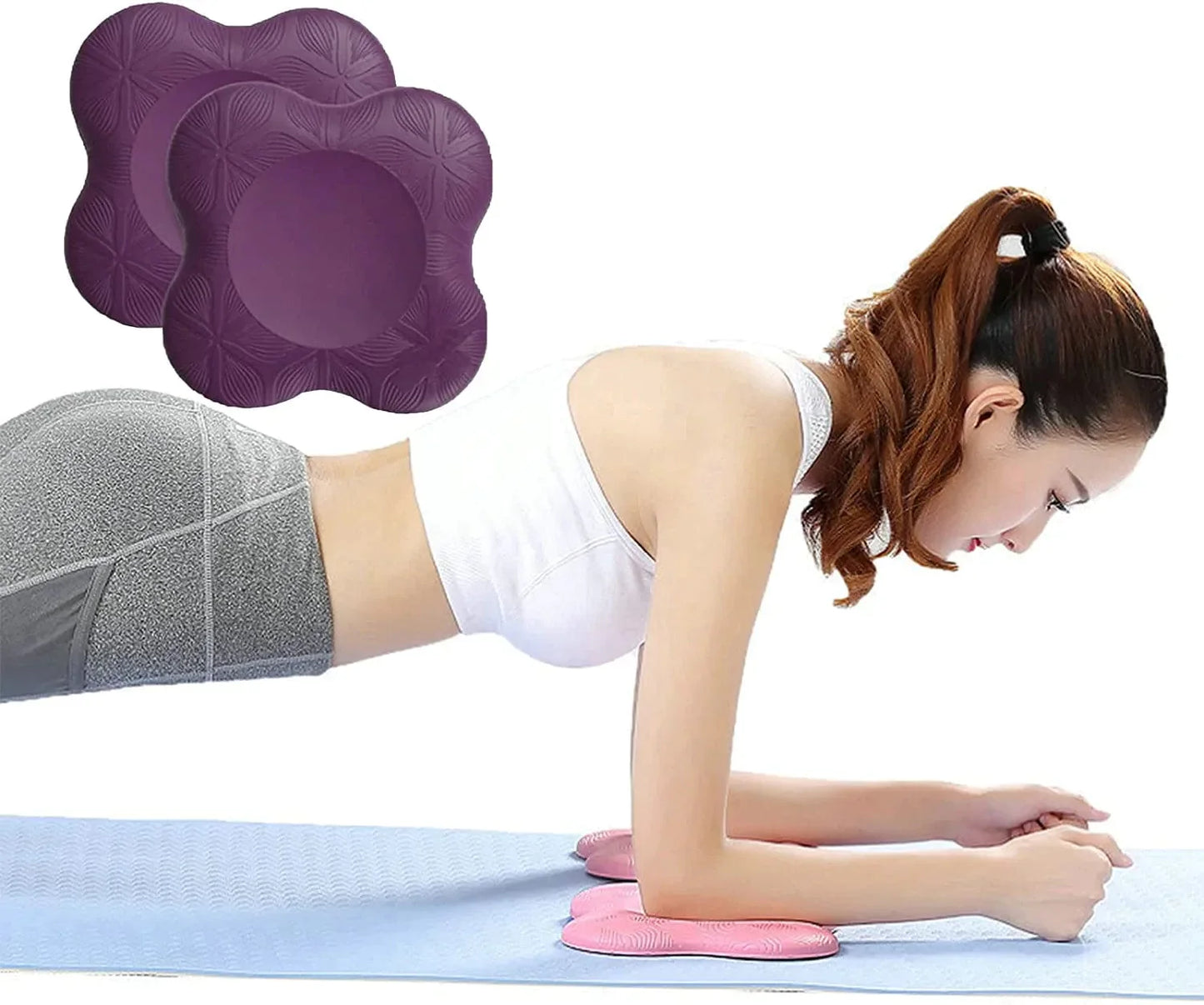 2PCS Yoga Knee Pads, Extra Thick Yoga Props and Accessories for Women / Men Cushions Knees and Elbows, Non-Slip Yoga Mats for Kneeling Support for Fitness, Travel, Meditation, Kneeling, Pilates, Floor