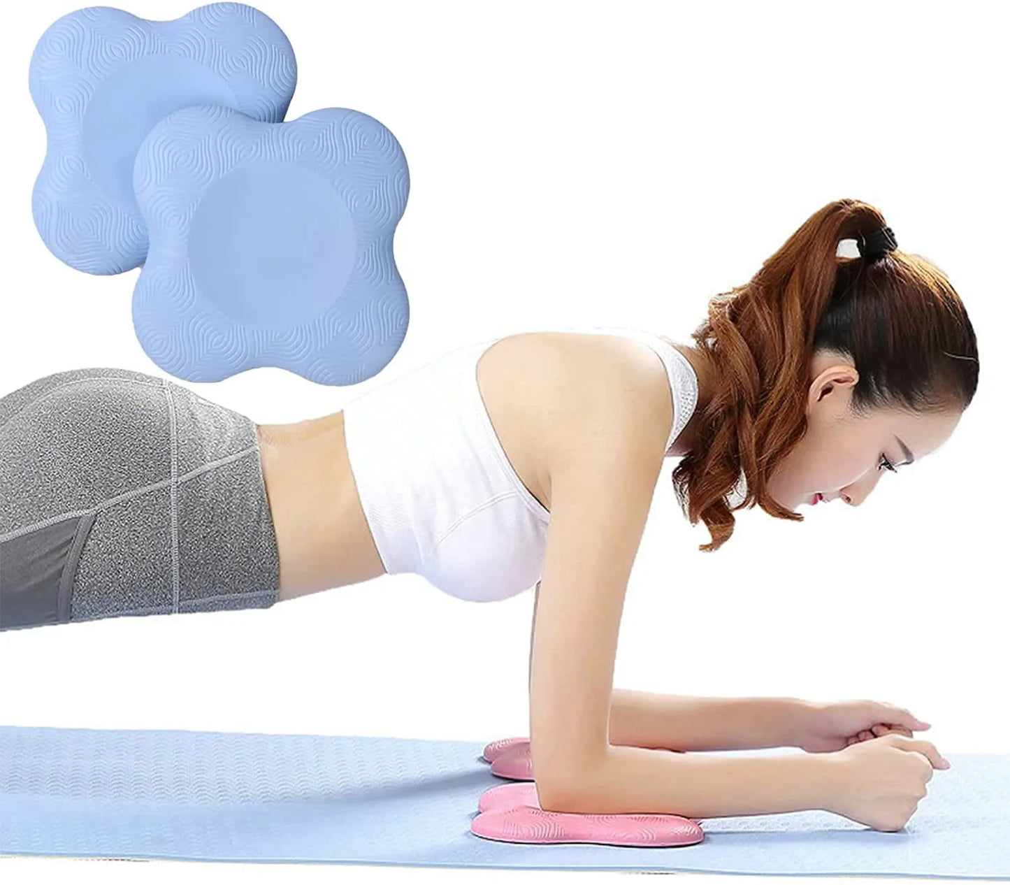 2PCS Yoga Knee Pads, Extra Thick Yoga Props and Accessories for Women / Men Cushions Knees and Elbows, Non-Slip Yoga Mats for Kneeling Support for Fitness, Travel, Meditation, Kneeling, Pilates, Floor