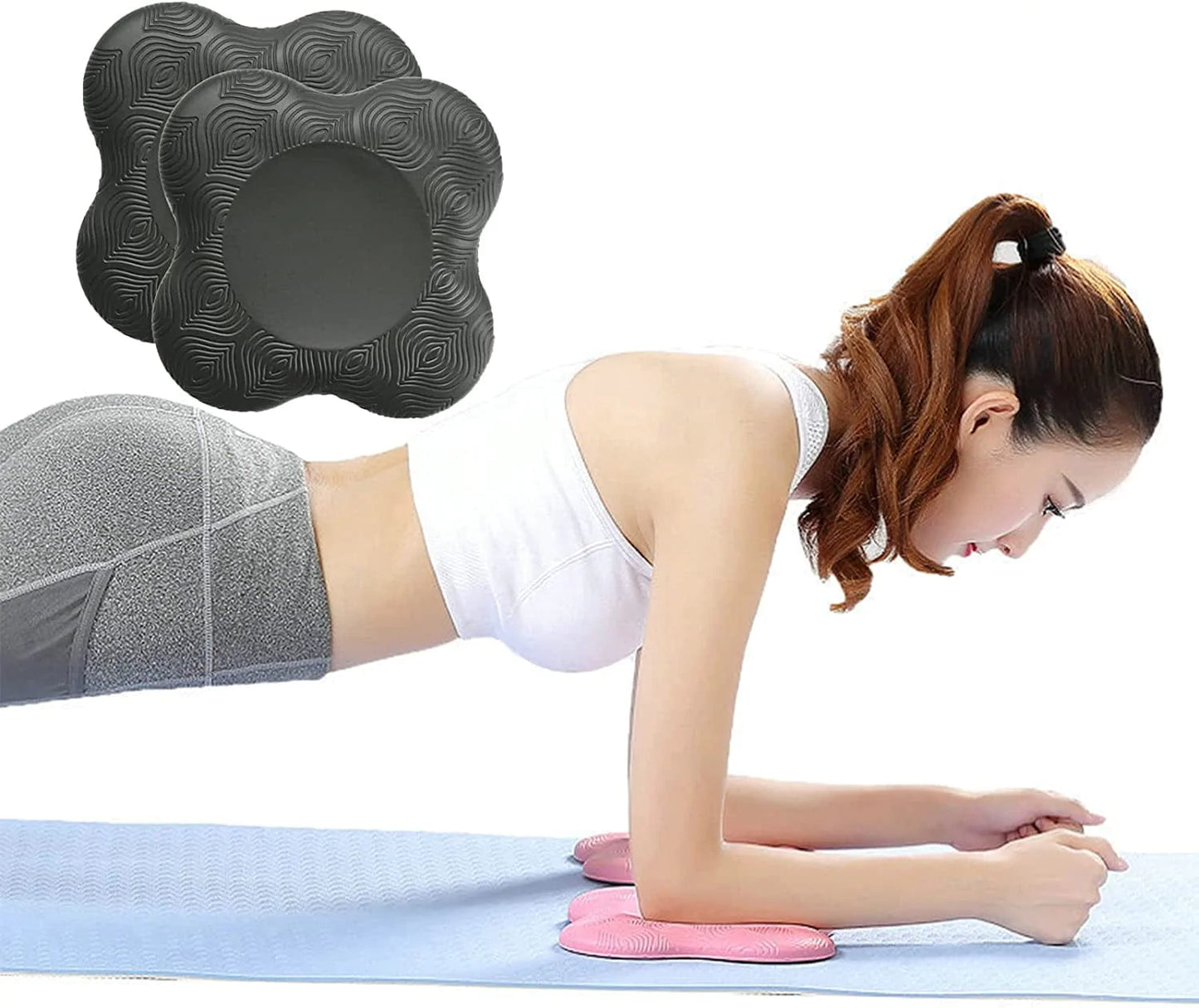 2PCS Yoga Knee Pads, Extra Thick Yoga Props and Accessories for Women / Men Cushions Knees and Elbows, Non-Slip Yoga Mats for Kneeling Support for Fitness, Travel, Meditation, Kneeling, Pilates, Floor
