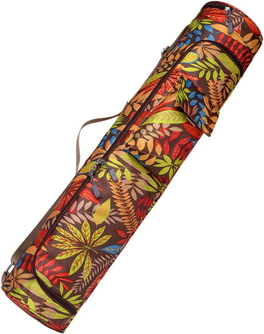 WEIPING LF Yoga Mat Bag, Exercise Yoga Mat Carrier Bag with 2 Multi-Functional Storage Pockets and Adjustable Shoulder Strap Fits Most Size Mats