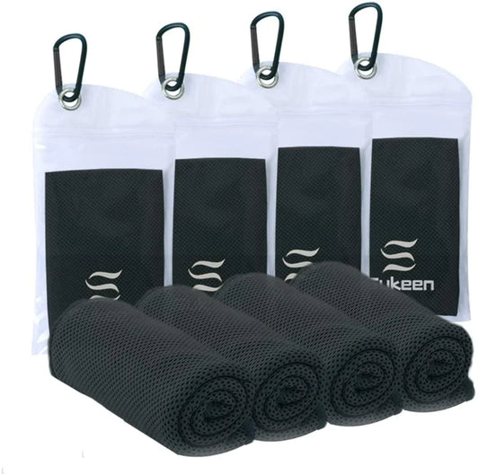 [4 Pack] Cooling Towel (40"X12"),Ice Towel,Soft Breathable Chilly Towel,Microfiber Towel for Yoga,Sport,Running,Gym,Workout,Camping,Fitness,Workout & More Activities