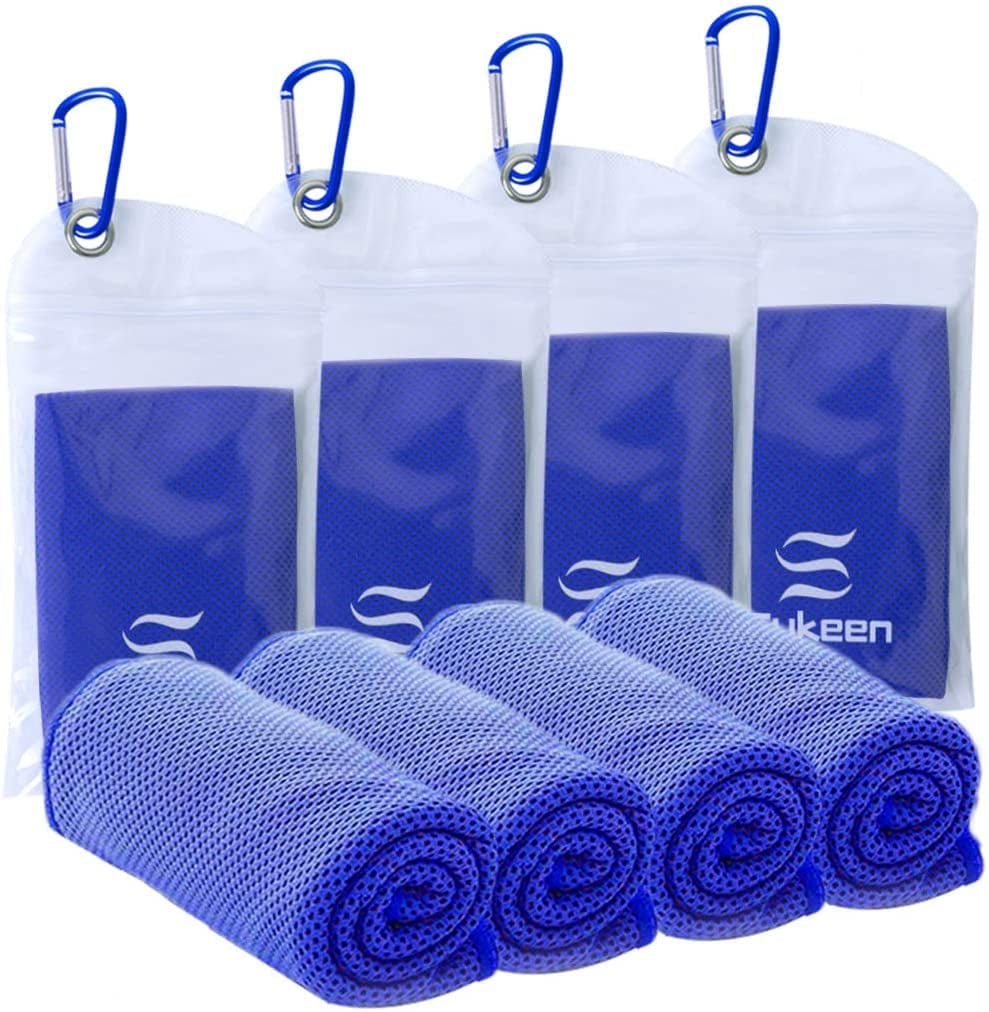 [4 Pack] Cooling Towel (40"X12"),Ice Towel,Soft Breathable Chilly Towel,Microfiber Towel for Yoga,Sport,Running,Gym,Workout,Camping,Fitness,Workout & More Activities