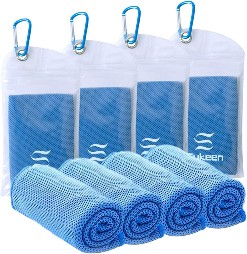 [4 Pack] Cooling Towel (40"X12"),Ice Towel,Soft Breathable Chilly Towel,Microfiber Towel for Yoga,Sport,Running,Gym,Workout,Camping,Fitness,Workout & More Activities