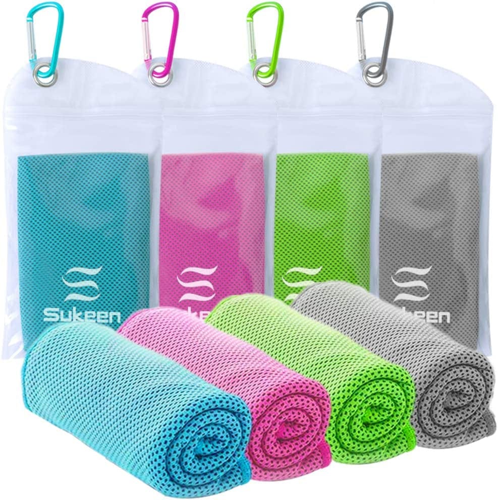 [4 Pack] Cooling Towel (40"X12"),Ice Towel,Soft Breathable Chilly Towel,Microfiber Towel for Yoga,Sport,Running,Gym,Workout,Camping,Fitness,Workout & More Activities