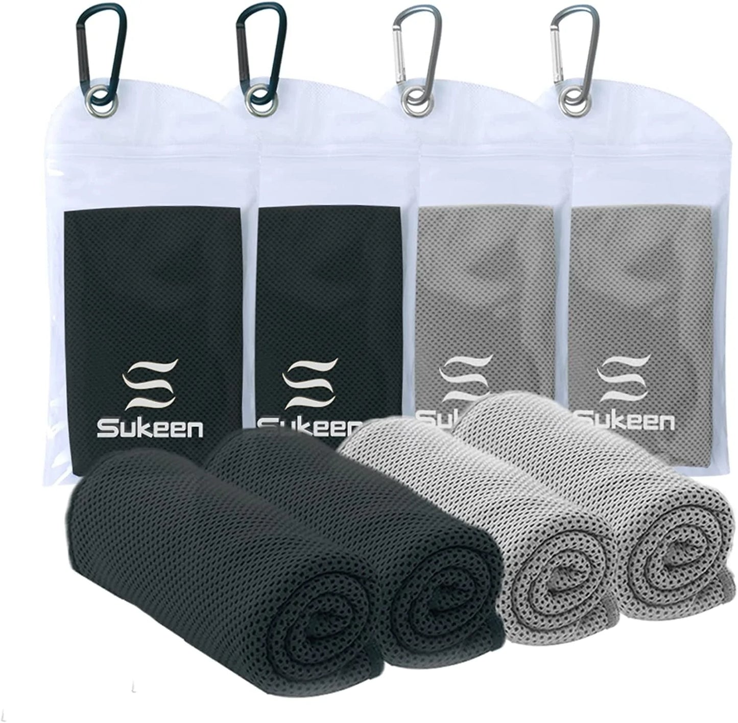 [4 Pack] Cooling Towel (40"X12"),Ice Towel,Soft Breathable Chilly Towel,Microfiber Towel for Yoga,Sport,Running,Gym,Workout,Camping,Fitness,Workout & More Activities