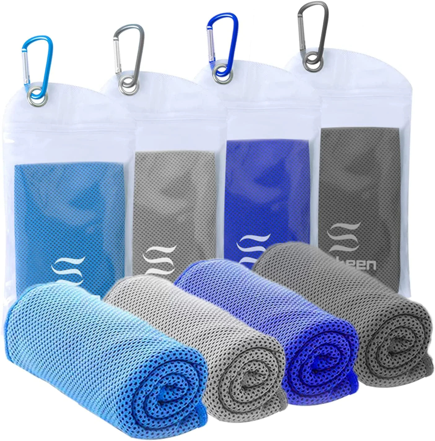 [4 Pack] Cooling Towel (40"X12"),Ice Towel,Soft Breathable Chilly Towel,Microfiber Towel for Yoga,Sport,Running,Gym,Workout,Camping,Fitness,Workout & More Activities