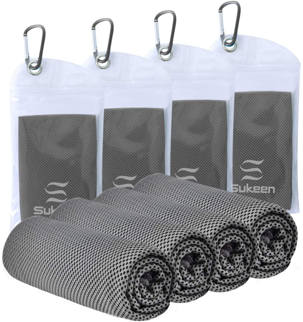 [4 Pack] Cooling Towel (40"X12"),Ice Towel,Soft Breathable Chilly Towel,Microfiber Towel for Yoga,Sport,Running,Gym,Workout,Camping,Fitness,Workout & More Activities