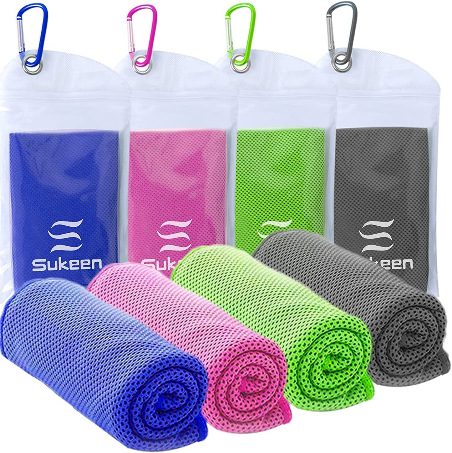 [4 Pack] Cooling Towel (40"X12"),Ice Towel,Soft Breathable Chilly Towel,Microfiber Towel for Yoga,Sport,Running,Gym,Workout,Camping,Fitness,Workout & More Activities