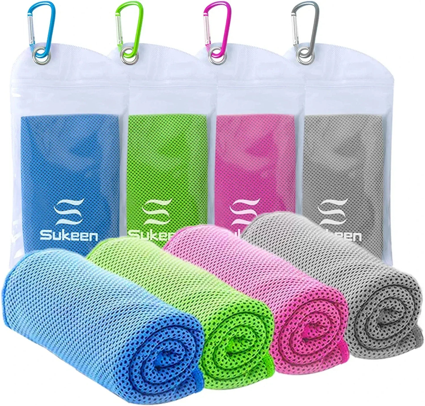 [4 Pack] Cooling Towel (40"X12"), Ice Towel, Soft Breathable Chilly Towel, Microfiber Towel for Yoga, Sport, Running, Gym, Workout,Camping, Fitness, Workout & More Activities