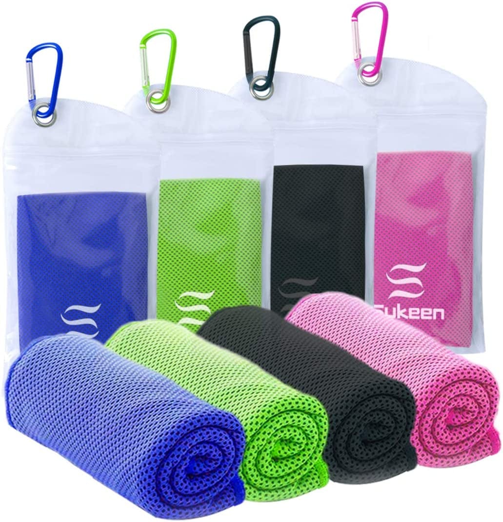 [4 Pack] Cooling Towel (40"X12"), Ice Towel, Soft Breathable Chilly Towel, Microfiber Towel for Yoga, Sport, Running, Gym, Workout,Camping, Fitness, Workout & More Activities