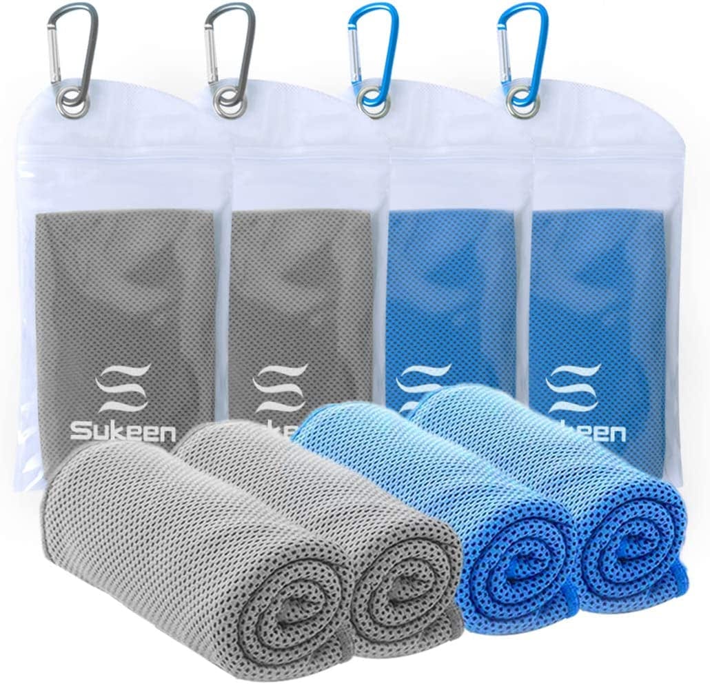 [4 Pack] Cooling Towel (40"X12"), Ice Towel, Soft Breathable Chilly Towel, Microfiber Towel for Yoga, Sport, Running, Gym, Workout,Camping, Fitness, Workout & More Activities