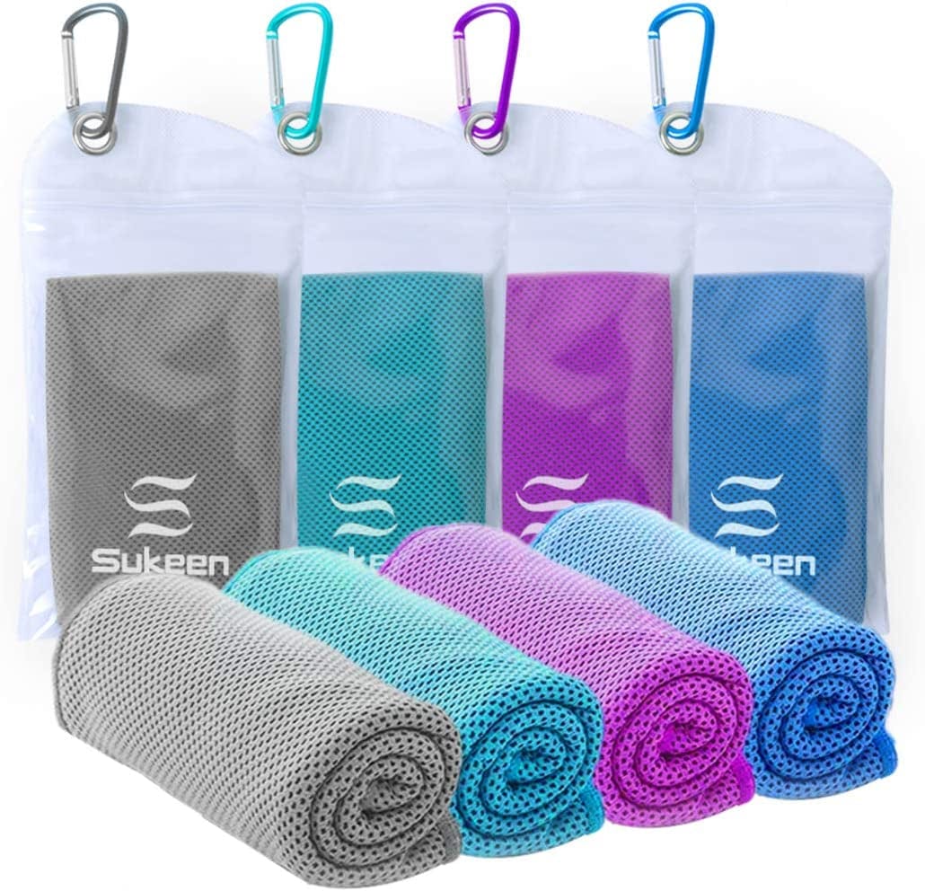 [4 Pack] Cooling Towel (40"X12"), Ice Towel, Soft Breathable Chilly Towel, Microfiber Towel for Yoga, Sport, Running, Gym, Workout,Camping, Fitness, Workout & More Activities