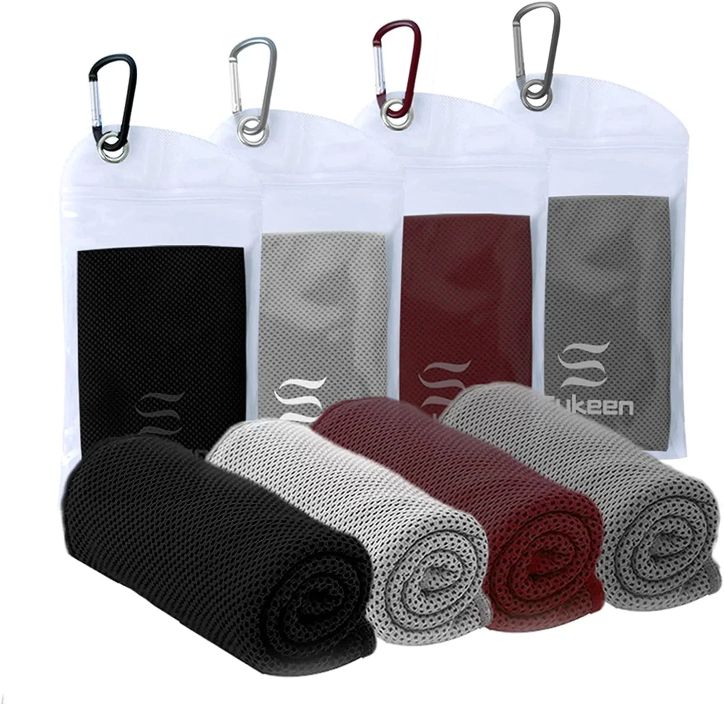 [4 Pack] Cooling Towel (40"X12"), Ice Towel, Soft Breathable Chilly Towel, Microfiber Towel for Yoga, Sport, Running, Gym, Workout,Camping, Fitness, Workout & More Activities