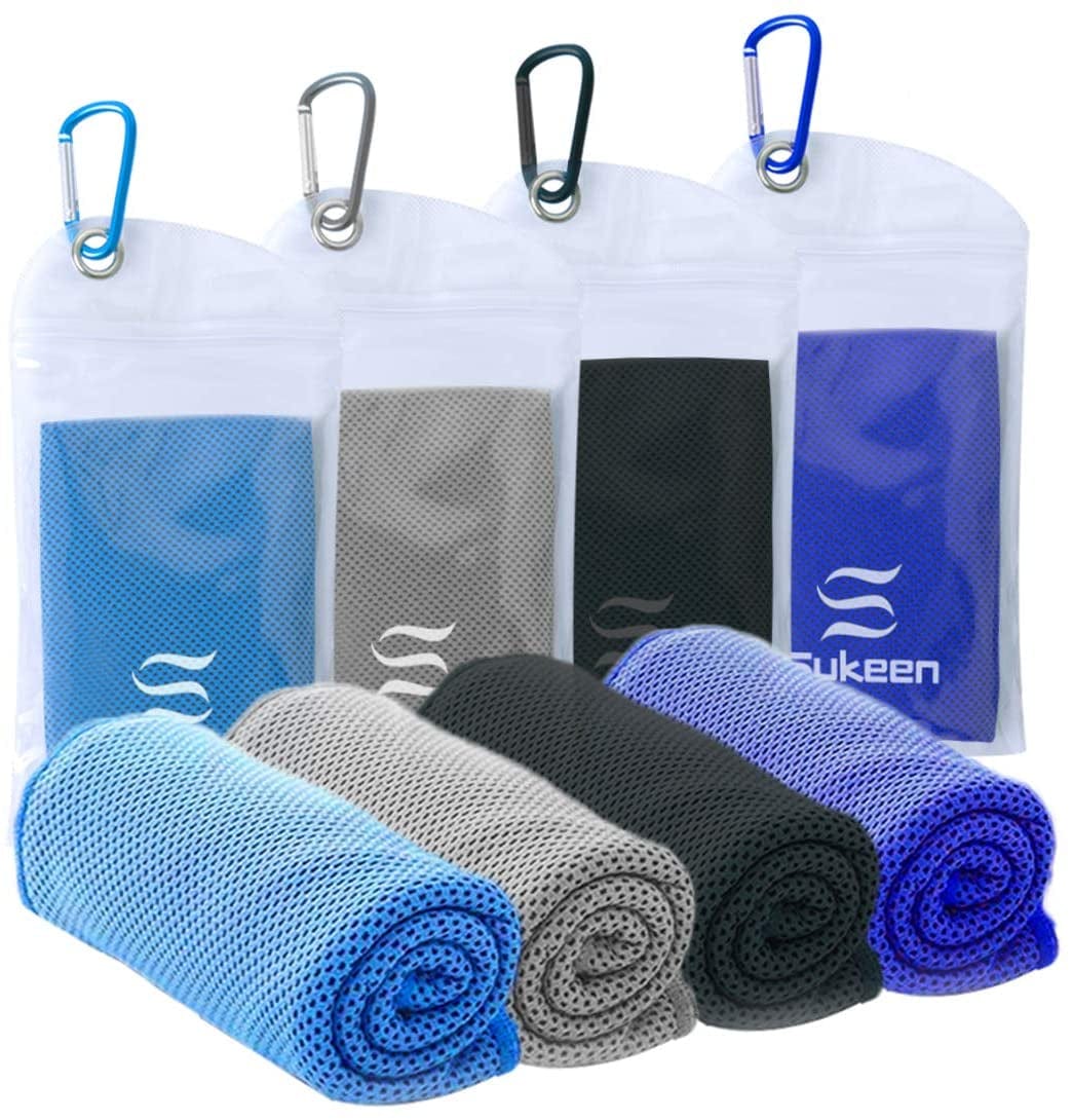 [4 Pack] Cooling Towel (40"X12"), Ice Towel, Soft Breathable Chilly Towel, Microfiber Towel for Yoga, Sport, Running, Gym, Workout,Camping, Fitness, Workout & More Activities
