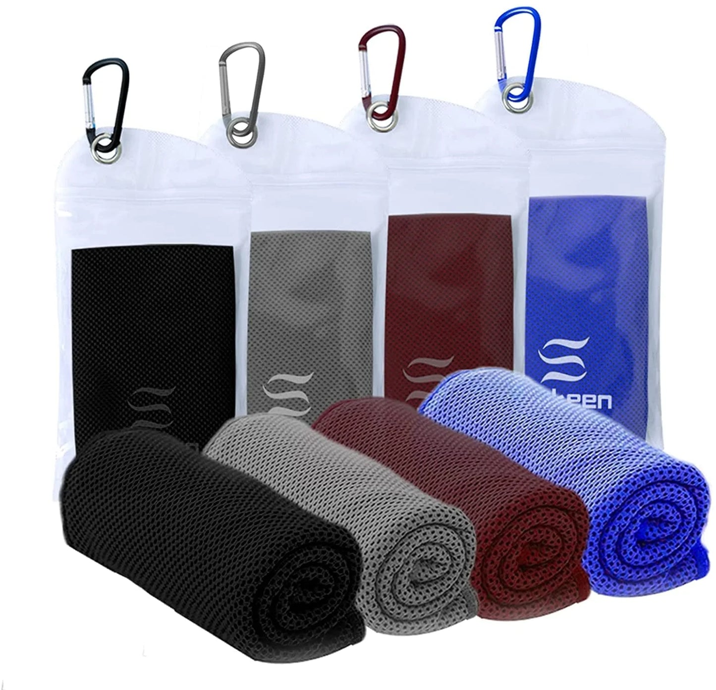 [4 Pack] Cooling Towel (40"X12"), Ice Towel, Soft Breathable Chilly Towel, Microfiber Towel for Yoga, Sport, Running, Gym, Workout,Camping, Fitness, Workout & More Activities