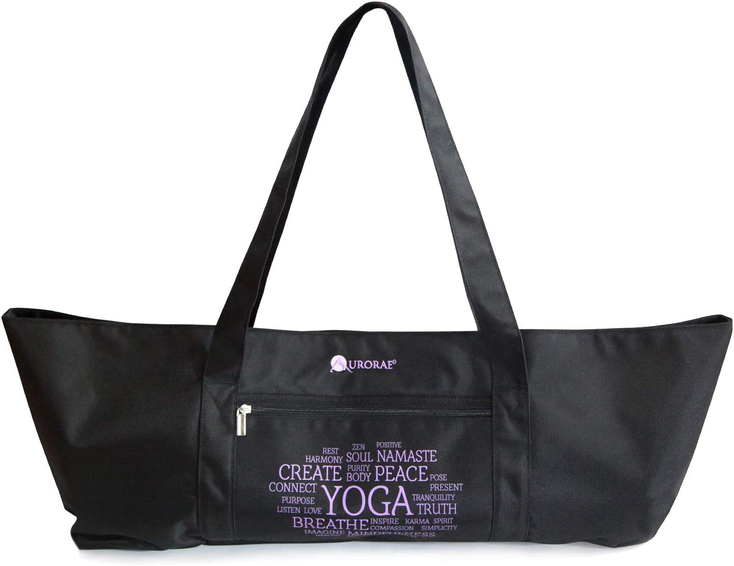 AURORAE Yoga Mat Tote Bag, Extra Wide to Fit Most Yoga Mats and Accessories, In