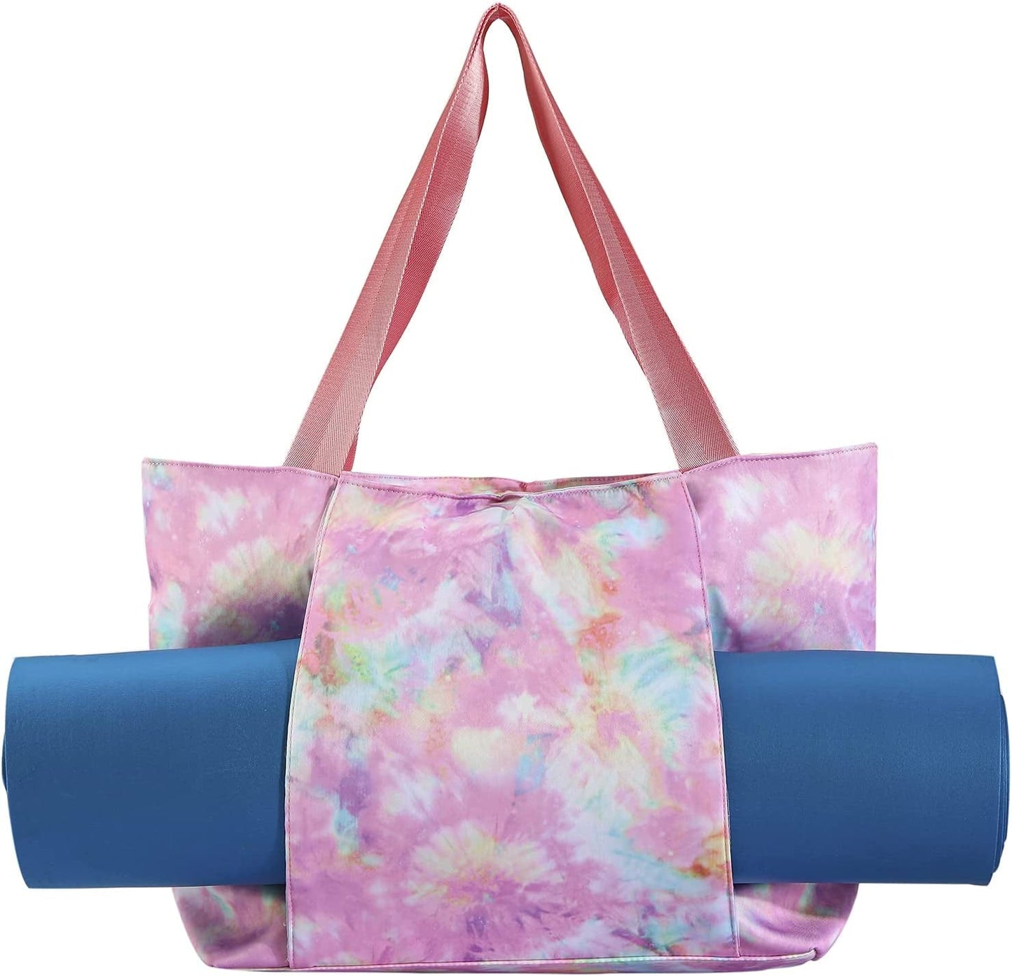 QXFEGJQ Yoga Mat Bag,Women Large Yoga Tote Bag Shoulder Bag Shoulder Bag Laptop Bag Top Handle Handbag with Hidden Velcro Pockets