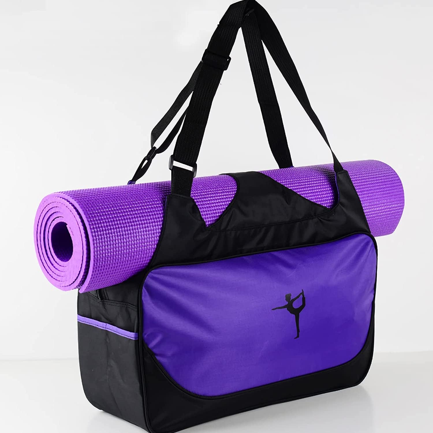 Yoga Bag, Polyester Material Yoga Mat Bag Large Capacity Small Gym Bag Women with Adjustable Straps for Women Men Gym Sports 48X24X16Cm/18.9X9.4X6.3In