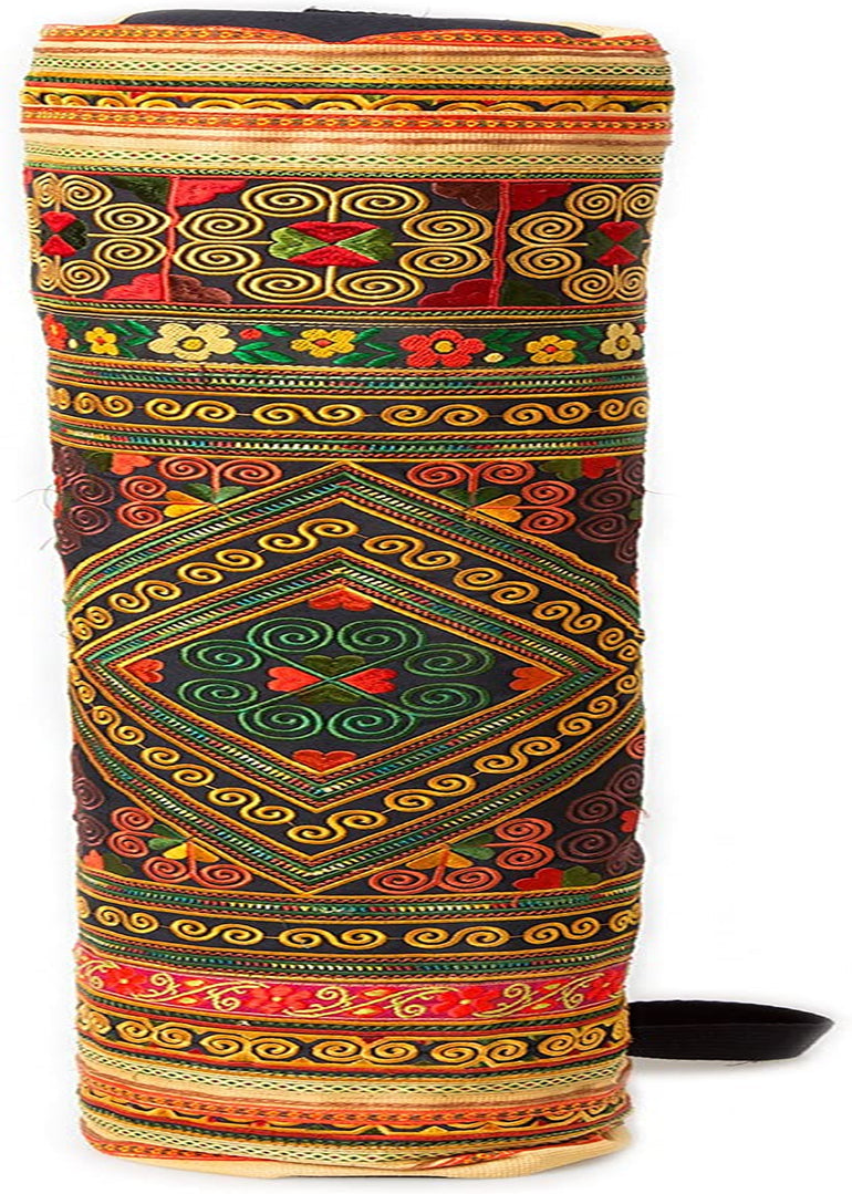 Changnoi Handmade Yoga Mat Bag with Hmong Tribes Embroidery from Thailand