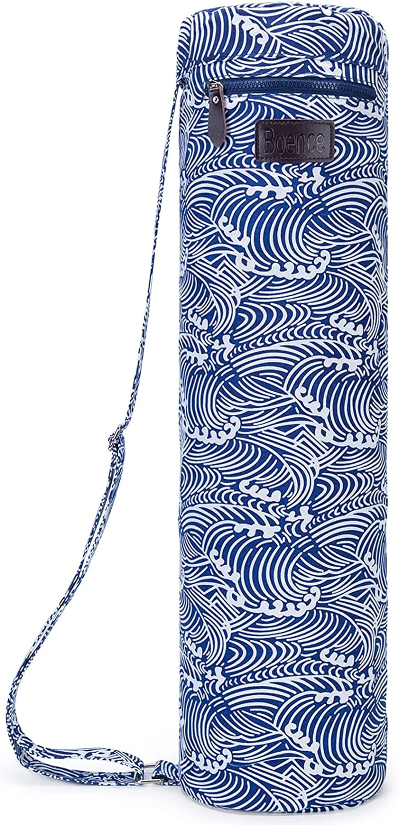 Boence Yoga Mat Bag, Full Zip Exercise Yoga Mat Sling Bag with Sturdy Canvas, Smooth Zippers, Adjustable Strap, Large Functional Storage Pockets - Fits Most Size Mats