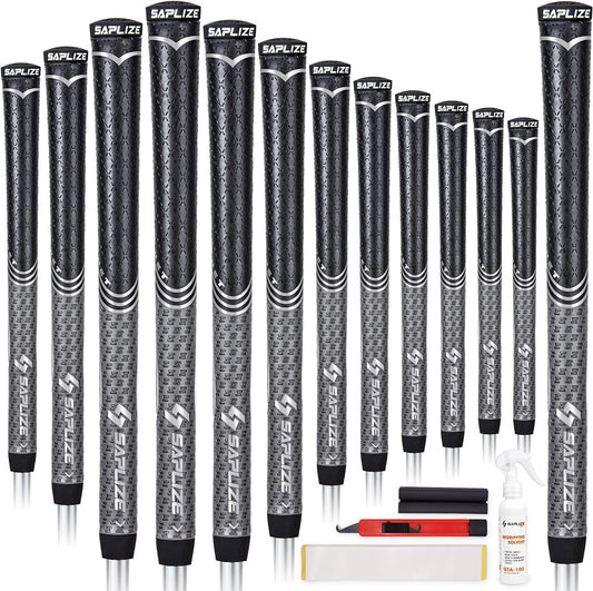 SAPLIZE Golf Grips Standard/Midsize/Oversize PU Material 13 Grips with Full Regripping Kit Tacky Shock Absorption Golf Club Grips